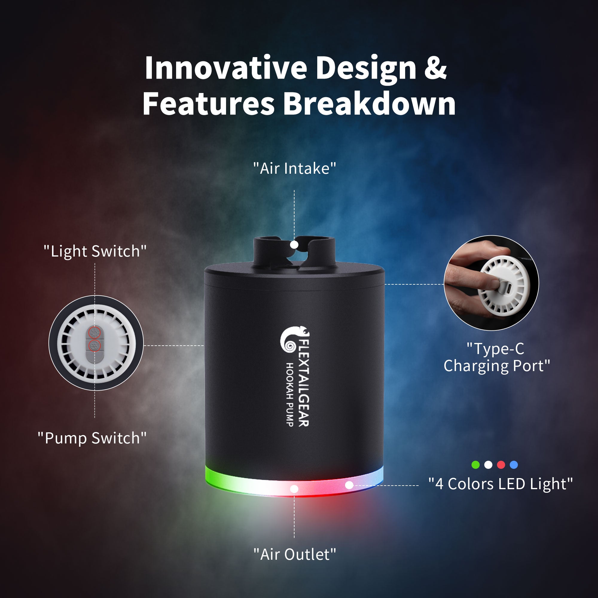 HOOKAH PUMP - Electric and Rechargeable Smoking Accessory