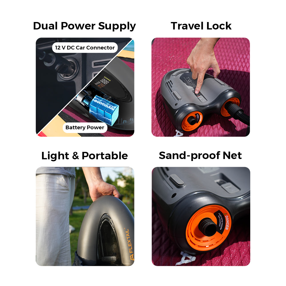 EVO SUP PUMP PRO -45PSI & 8000mAh Built-in Battery SUP & Tire Pump