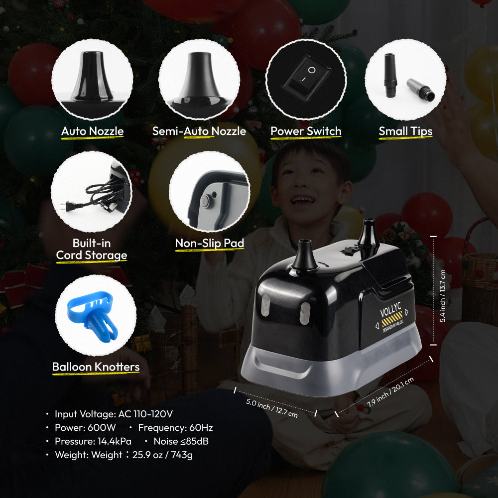 Dreammodernbuy × VOLLYC EVO BALLOON PUMP - Electric Balloon Pump with Dual Nozzle & Tie Tool