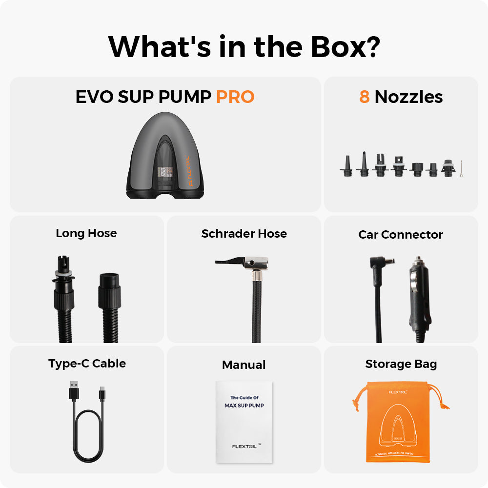 EVO SUP PUMP PRO -45PSI & 8000mAh Built-in Battery SUP & Tire Pump
