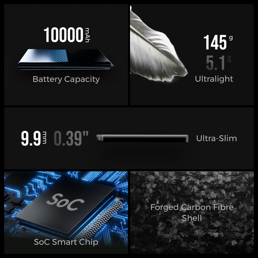 ZERO POWER 10,000C - The World's Lightest & Thinnest 10,000mAh Power Bank