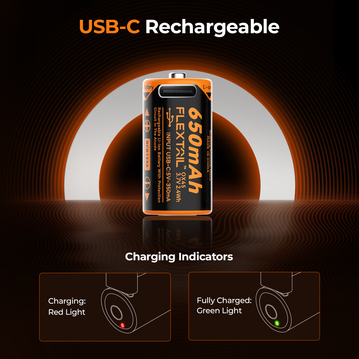 ZERO BATTERY  - High Performance RCR123A Li-ion Battery