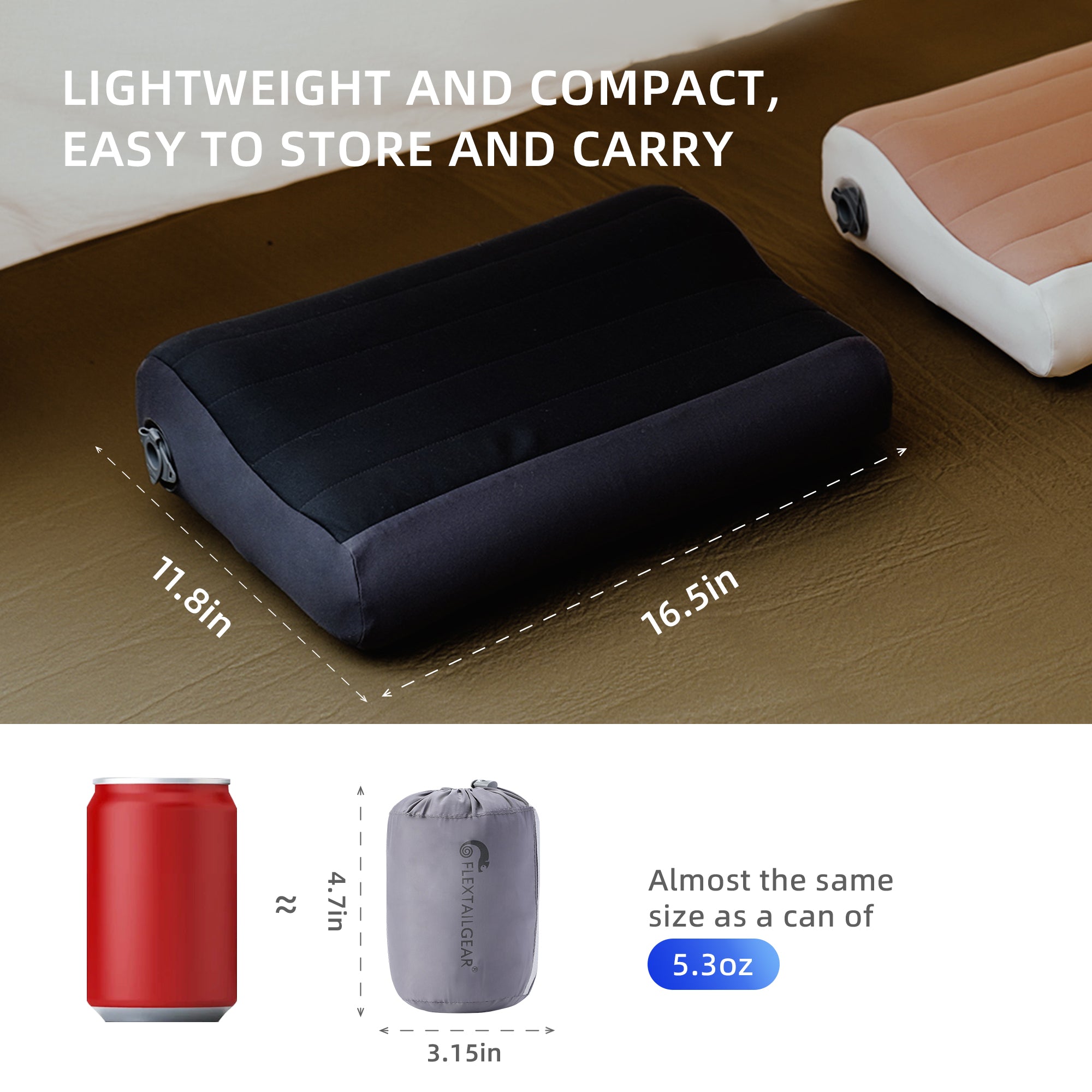 ZERO PILLOW-B Shape Inflatable Camping Air Pillow - Dreammodernbuy