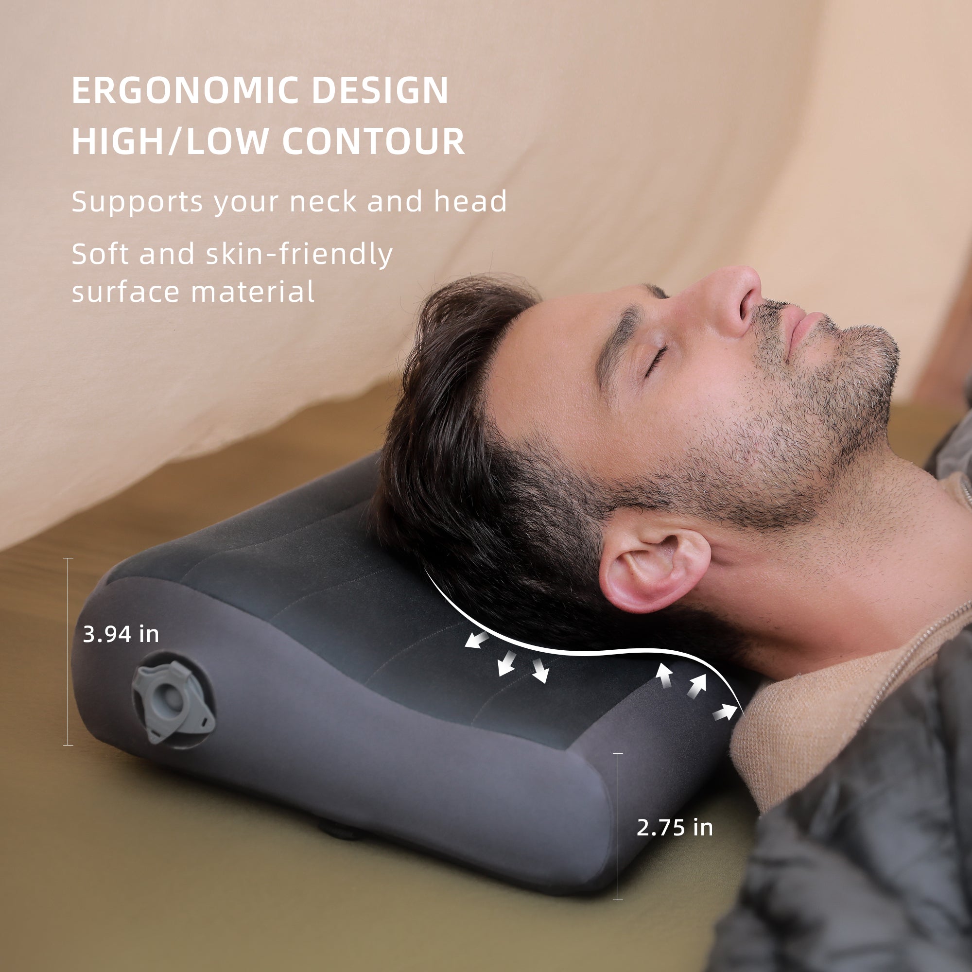 ZERO PILLOW-B Shape Inflatable Camping Air Pillow - Dreammodernbuy